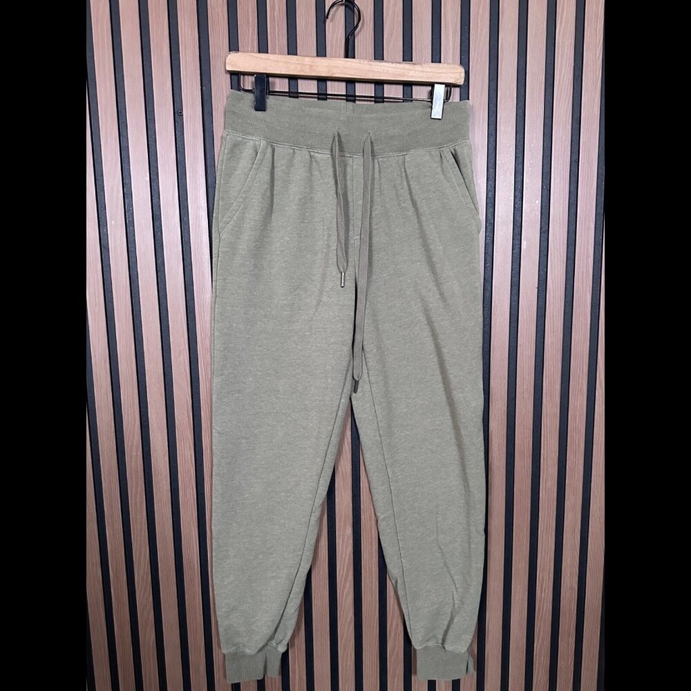 Z Supply Pants Small Green Fleece Pull On Joggers Sweatpants Terry Drawstring